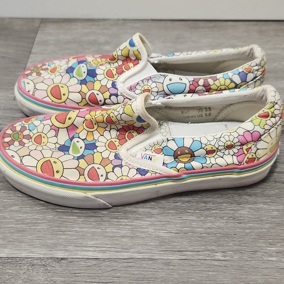 Vans Takashi Murakami Rare Takashipom  Floral Slip-On Sneakers Womens 5 Mens 3.5 - Picture 2 of 9
